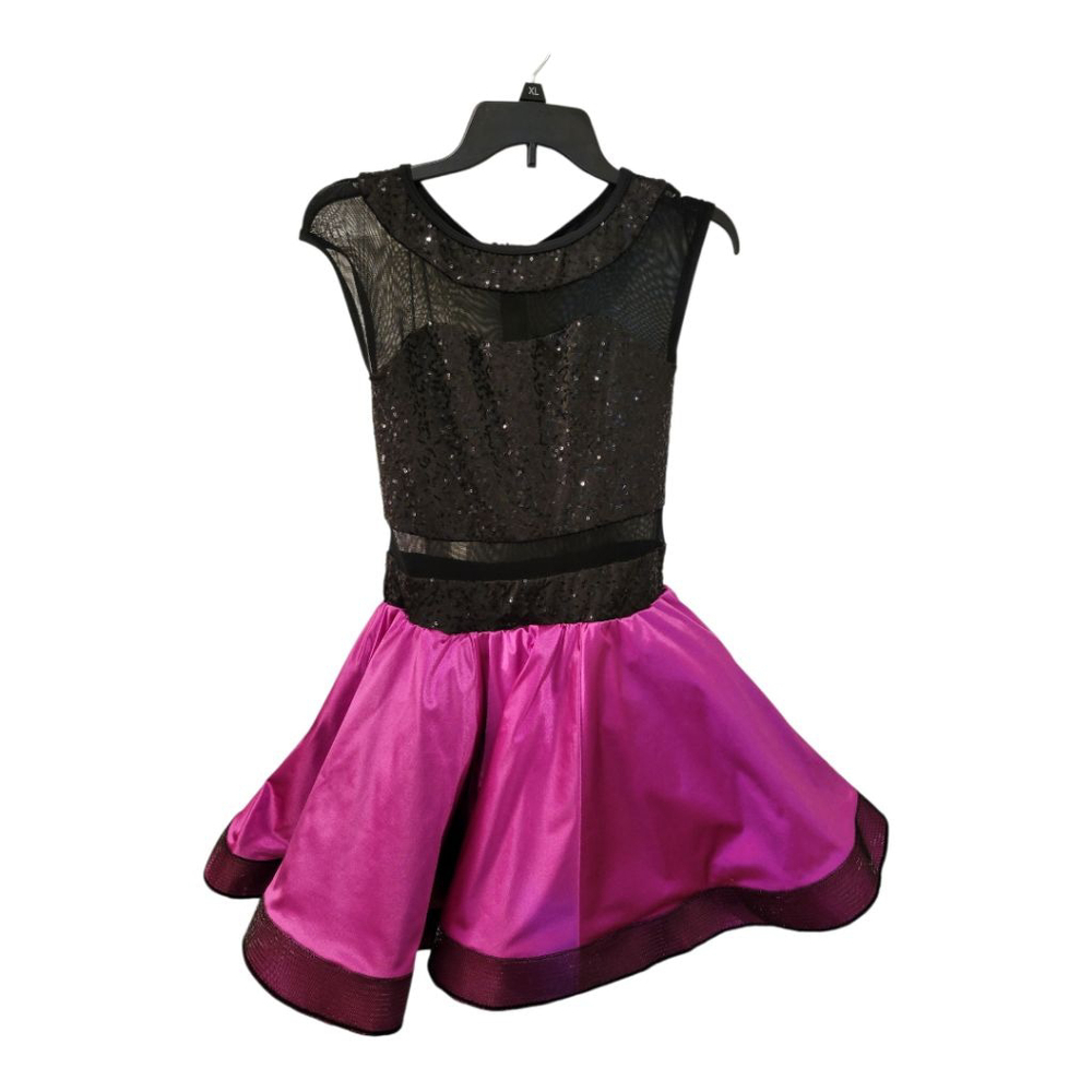 Weissman Black Pink Sequin Dance Costume One Piece MA